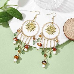 Golden 304 Stainless Steel Sun Chandelier Earrings&nbsp;EJEW-JE05674-01