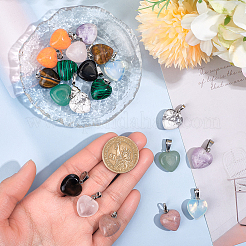 20Pcs 10 Styles Gemstone Pendants&nbsp;G-HY0001-85