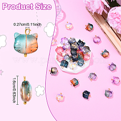 10Pcs Glass Pendants&nbsp;PALLOY-YW00061-01