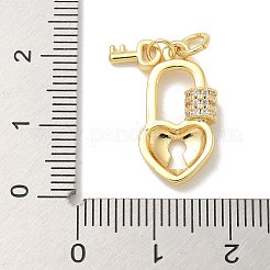 Brass Micro Pave Cubic Zirconia Pendants&nbsp;KK-B124-01G