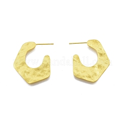 Rack Plating Brass Pentagon Stud Earrings&nbsp;EJEW-G322-18MG