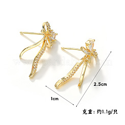 Brass Micro Pave Cubic Zirconia Stud Earrings&nbsp;WG17D8C-01