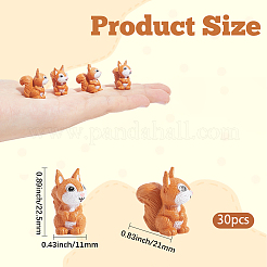 30Pcs PVC Plastic Squirrel Miniature Ornaments&nbsp;DJEW-SP0001-27
