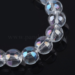 Electroplate Glass Beads Strands&nbsp;EGLA-Q062-8mm-A09