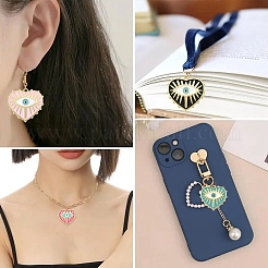 10Pcs 5 Colors Rack Plating Alloy Enamel Pendants&nbsp;ENAM-YW0008-18