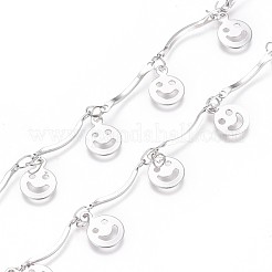 Tarnish Resistant Handmade 304 Stainless Steel Scalloped Bar Link Chains&nbsp;CHS-L024-002P