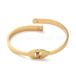 Clear Cubic Zirconia Open Cuff Bangles&nbsp;BJEW-C078-02B-G