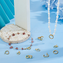 10Pcs 5 Styles Brass Micro Pave Clear Cubic Zirconia Twister Clasps&nbsp;ZIRC-HS0001-20