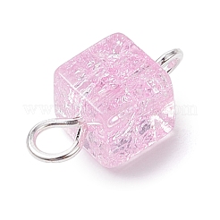 Crackle Glass Beaded Connector Charms&nbsp;PALLOY-JF02894
