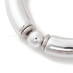 3Pcs Round & Curved Tube CCB Plastic Stretch Bracelets&nbsp;BJEW-JB12999
