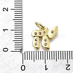 Brass Micro Pave Cubic Zirconia Pendants&nbsp;KK-K400-36G
