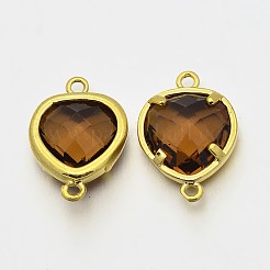 Golden Plated Brass Glass Links connectors&nbsp;GLAA-J055-01G