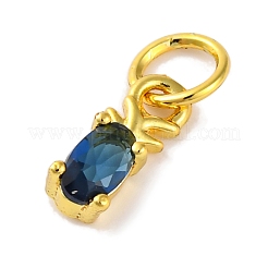 Rack Plating Brass Micro Pave Cubic Zirconia Charms&nbsp;KK-F881-03G-07