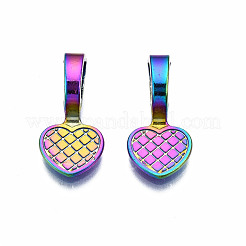 Rainbow Color Alloy Glue-on Flat Pad Bails for Pendant Making&nbsp;PALLOY-N163-098-NR