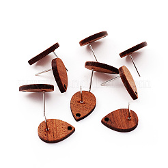 Coconut Brown Wood Stud Earring Findings&nbsp;EJEW-CJC0001-10