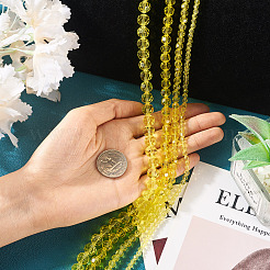 4 Strands 4 Styles Transparent Glass Bead Strands&nbsp;GLAA-TA0002-56B
