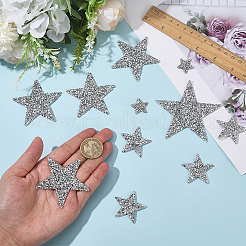 24Pcs 4 Styles Resin Rhinestone Hotfix Rhinestone Iron on/Sew on Cloth Patches&nbsp;DIY-CY0002-14