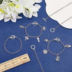 12Pcs 304 Stainless Steel Twisted Curb Chains Bracelets&nbsp;BJEW-SC0001-61P