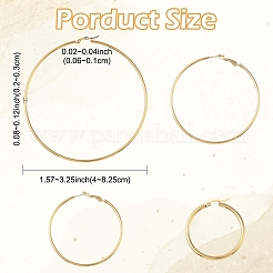 4 Pairs 4 Styles Stainless Steel Hoop Earrings&nbsp;EJEW-YW0001-14G