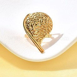 304 Stainless Steel Open Cuff Ring for Women&nbsp;RJEW-A053-06G-06