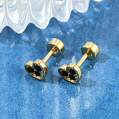Heart Rhinestone Ear Fake Plugs&nbsp;EJEW-H105-26G