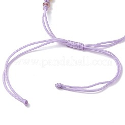AB Color Plated Faceted Rondelle Glass Braided Bead Bracelet Making&nbsp;AJEW-JB01544