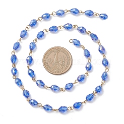 Oval Glass Beaded Link Chains&nbsp;AJEW-JB01471