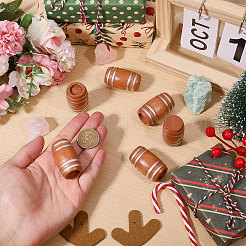 6Pcs Wooden Beer Barrel Figurines Ornaments&nbsp;DJEW-PH0001-82