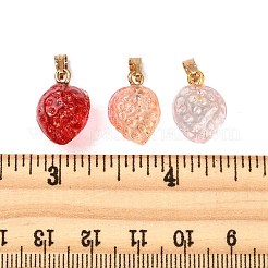 30Pcs 3 Colors Two Tone Transparent Spray Painted Glass Pendants&nbsp;GLAA-FP0001-27