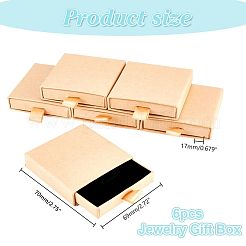 Cardboard Paper Jewelry Set Drawer Boxes with Sponge Inside&nbsp;FIND-WH0199-43B