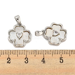 Brass Pave Shell Pendants&nbsp;KK-G490-38P