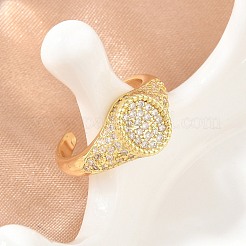 Brass Micro Pave Cubic Zirconia Cuff Rings for Women&nbsp;LS-CU-CBA0A21-04G