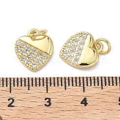 Brass Micro Pave Clear Cubic Zirconia Pendants&nbsp;KK-F930-09G