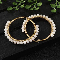 Beaded Hoop Earrings&nbsp;EJEW-JE03830-01