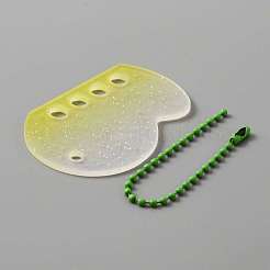 Gradient Glitter Plastic Loose Leaf DIY Disc Keychain&nbsp;ZXFQ-WH0001-05