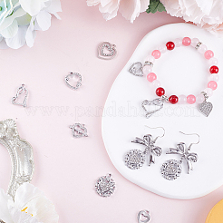 40Pcs 10 Style Alloy Crystal Rhinestone Pendants&nbsp;ALRI-SC0001-35P