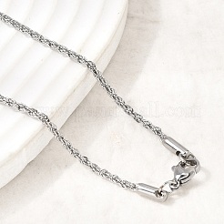 2MM Unisex 304 Stainless Steel Rope Chain Necklaces&nbsp;NJEW-P395-16P