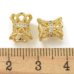 Rack Plating Brass Micro Pave Cubic Zirconia Beads&nbsp;KK-K386-04G