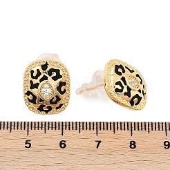 Brass Micro Pave Clear Cubic Zirconia Stud Earrings&nbsp;EJEW-P301-06G