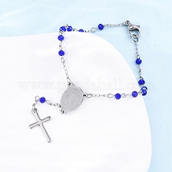 Glass Beads Rosary Bracelets&nbsp;BJEW-A032-04P-03