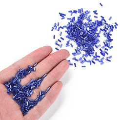 Transparent Colours Luster Glass Bugle Beads&nbsp;SEED-N005-001-A02
