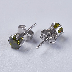 Cubic Zirconia Stud Earrings&nbsp;EJEW-I209-09-5mm