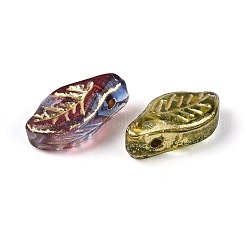 Picasso Baking Paint and Golden Metal Enlaced Glass Beads&nbsp;DGLA-T004-50M