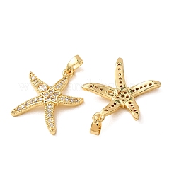 Brass Micro Pave Clear Cubic Zirconia Pendants&nbsp;CU-CBAE712-01G