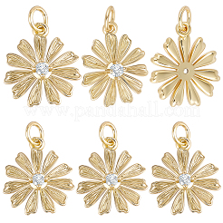 10Pcs Rack Plating Brass & Cubic Zirconia Pendants&nbsp;KK-BBC0025-07
