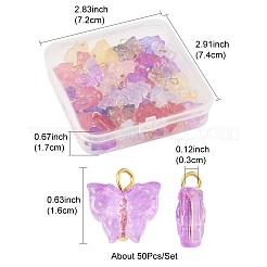 50Pcs Glass Pendants&nbsp;PALLOY-FS00015