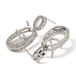 Rack Plating Brass with Cubic Zirconia Stud Earrings Finding&nbsp;KK-Z085-05P