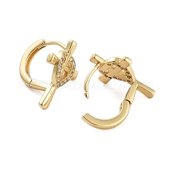 Rack Plating Cross Brass Hoop Earrings&nbsp;EJEW-N055-50G-RS