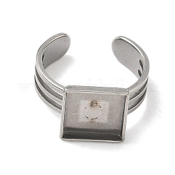 304 Stainless Steel Cuff Ring Findings&nbsp;STAS-B126-12C-P