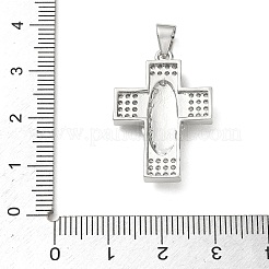 Brass Micro Pave Clear Cubic Zirconia Pendants&nbsp;CU-CBA4231-12P